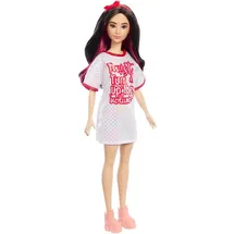 Mattel Barbie Fashionistas-Puppe mit weißem T-Shirt-Kleid