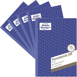 Avery Zweckform Formularbuch Kassenbericht A5 weiß