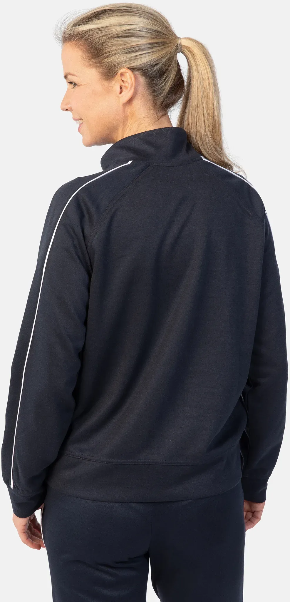 Sweatjacke STOOKER WOMEN "Trainingsjacke Stooker Women", Damen, Gr. 40/42, blau (navy), angeraute Sweatware, 100% Polyester, sportlich, Langarm, Sweatjacken, Sweatjacke Sport Synthetic für Damen