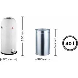 Wesco Kickmaster Maxi Abfallsammler 40 Liter Volumen, großer Einwurf