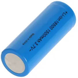 AccuCell 18500 Li-Ion Akku mit 3,6-3,7 Volt, 18500-A1, 1500mAh, flacher Pluspol, 48,9 x 18,3mm