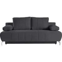 Schlafsofa WERK2 "Troya" Sofas Gr. B/H/T: 210cm x 95cm x 95cm, Struktur grob, grau (antrazit) 2-Sitzer Sofa und Schlafcouch mit Federkern & Bettkasten