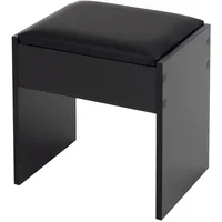 ECD Germany Schminktisch Hocker, Schwarz, 40x43x29,5 cm, Wohnzimmer, Sitzhocker