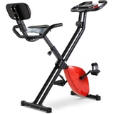 Heimtrainer klappbar, 8 Magnetische Widerstandsstufen, Bis 136KG Belastbar, 8 Stufen Verstellbarer Sitz, mit Rückenlehne,Ipad Halter, Griff-Impulssensor, Hometrainer Ergometer, Fitnessbike