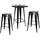 HJH Office Bartisch-Set 2 Barhocker Metall 110 x 70 x 110 cm Schwarz