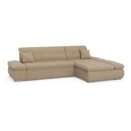 DOMO collection Eckcouch Kunstleder 3-Sitzer Braun