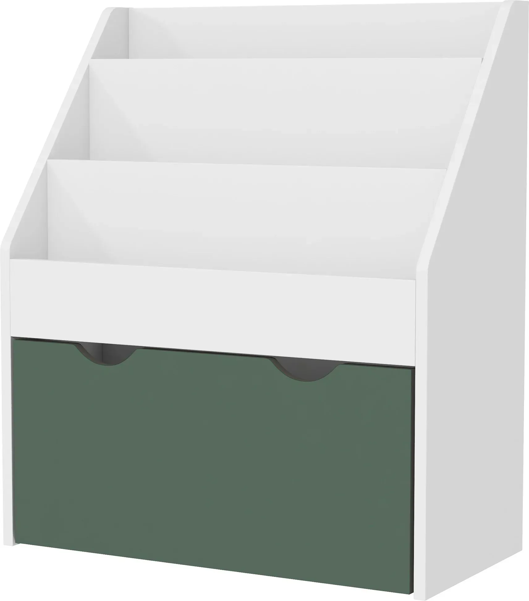 AIYAPLAY Kinderbuchregal für Bücher und Spielzeug, Mehrzweck-Aufbewahrung mit 3 Ebenen Regalen und Schublade, 62,5L x 30B x 70H cm, grün   Aosom