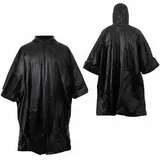 Regenponcho Schwarz mit Kapuze – Regenmantel in Universalgröße SCHWARZ NO SIZE