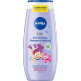 NIVEA Kids 3-in-1 Duschgel, Shampoo und Spülung Beerenduft 250 ml