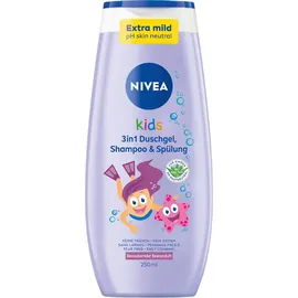 NIVEA Kids 3-in-1 Duschgel, Shampoo und Spülung Beerenduft 250 ml