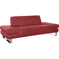 2-Sitzer W.SCHILLIG "taboo Designsofa mit hohem Sitzkomfort", rot (ruby rot z59), B:202cm H:76cm T:101cm, Longlife Xtra-Leder Z59: Glattleder mit modischer Prägung. Hautstärke 0, 9 - 1, 1 mm, Sofas, mit Übertiefe, inklusive Armlehnenverstellung, mit Kontrastnaht