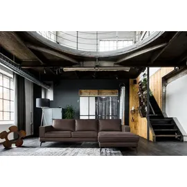 KAWOLA Sofa BLOOM Ecksofa Leder dunkelbraun