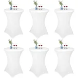 luxuskollektion 3er-Set Weiße Stretch Tischhussen Ø 60-65 cm