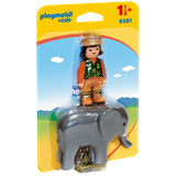 Playmobil 1.2.3 Tierpflegerin mit Elefant 9381