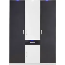 Priess Kleiderschrank 140 x 193 x 55 cm Schwarz