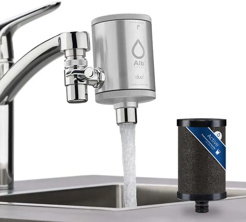 ALB FILTER Duo Active Wasserfilter  2-Stufen Filtration für reines Trinkwasser