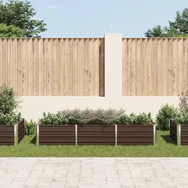 vidaXL Garten-Hochbeet verzinkter Stahl rechteckig 240 x 80 x 45 cm Braun 