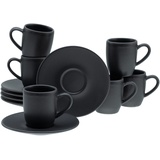 CreaTable Soft Touch BLACK, Espressotassen, 12 teilig