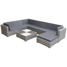 vidaXL Garten-Lounge-Set grau 42738