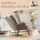 Homcom Schaukelstuhl mit Chenilleoptik Polyester 98,5 x 97 x 71 cm Braun mit Kissen