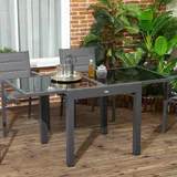 Outsunny Gartentisch 160 x 80 x 75 cm Schwarz