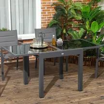 Outsunny Gartentisch 160 x 80 x 75 cm Schwarz