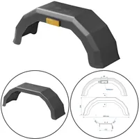 PRO PLUS 1 x Kotflügel für Zoll für Anhänger – UV-beständiges, stoßfestes Schutzblech mit Seitenreflektor, ideal für Pferdeanhänger 620x238x172mm