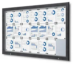 Showdown® Displays Schaukasten Premium grau 21x DIN A4