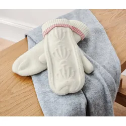 Tchibo - Strick-Fäustlinge mit Wolle - creme