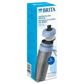 Brita Active blau 2-Scheiben-Filterflasche - Silber