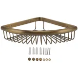 Vintage Ecke Dusche Caddy Messing Dreieckige Lagerung Rack Regal Badezimmer Veranstalter Ecke Regal Badezimmer Regal Wand Duschablage ohne Bohren Bad Duschregal Eckregal für Dusche Aufbewahrung