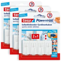 Tesa Powerstrips Vario-Gardinenhaken 3er Pack Weiß Inhalt: 12St.