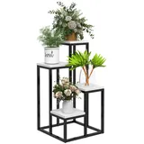 Outsunny Pflanzenständer Blumenregal, Pflanzenregal Pflanzentreppe mit 4 Ebenen,