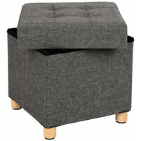 Songmics Sitzhocker mit Stauraum 38 x 40 x 38 cm Grau