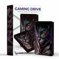 SUHSAI Externe Festplatte 1TB Tragbare Festplatte Gaming Externe Festplatte Backup-Laufwerk USB 3.0 Datenspeicherlaufwerk Ninja Cat Gedruckte Festplatte Kompatibel mit Mac Desktop PS4 PS5 Xbox One