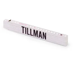 Personalisierter Zollstock | Metrie 2m Block 52 | mit männlichen Namen Name: Tillman