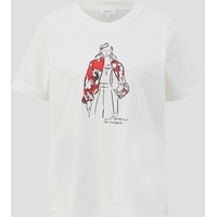 s.Oliver T-Shirt mit Motiv-Print, Weiss, 46
