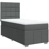 vidaXL Boxspringbett mit Matratze Dunkelgrau 100x200 cm Stoff