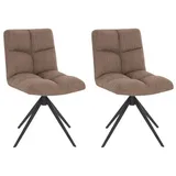 Home Deluxe Esszimmerstuhl drehbar 2er Set NODA - Webstoff Grau/Braun
