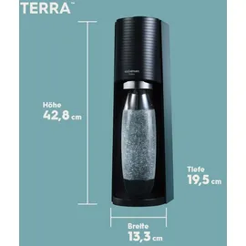 Sodastream Terra black + 3 Flaschen + Zylinder