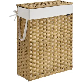 Songmics Wäschekorb, mit Griffen, faltbar, Wäschesack herausnehmbar, 55 L - Naturbelassen