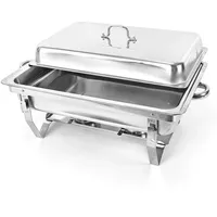 Speisenwärmer Edelstahl, 9L Chafing Dish Warmhaltebehälter Speisewärmer Wärmebehälter Hotel Buffet Wärmer mit Klapprahmen