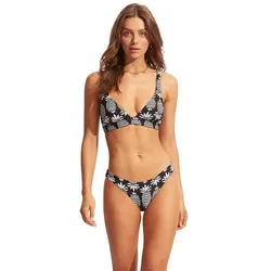 SEAFOLLY Damen Bikinioberteil Corsica Longline Tri, Black, 42