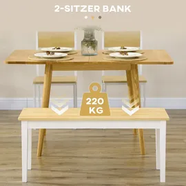 Homcom Sitzbank 2-Sitzer Essbank Holzbank, Küchenbank bis 220 kg belastbar