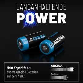 Absina CR123A Lithium 3V 1300mAh (4er Blister)