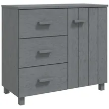 vidaXL Sideboard HAMAR Dunkelgrau 90x40x80 cm Massivholz Kiefer