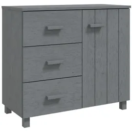vidaXL Sideboard HAMAR Dunkelgrau 90x40x80 cm Massivholz Kiefer