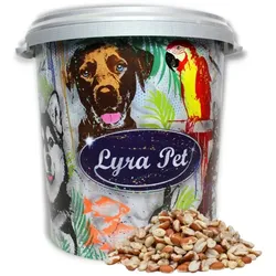 10 kg Lyra Pet® Erdnusskerne Splits gemischt blanchiert und mit Haut in 30 L Tonne