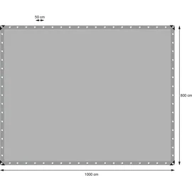 ECD Germany Abdeckplane Gewebeplane mit Ösen 8x10m 80m2 180g/m2 aus Polyethylen Schimmelresistent Wasserdicht - Grau