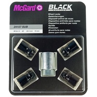 24.157SUB - Satz McGard-Radsicherungsmuttern Kegelbund 60° M12x1,5 SW19 Gesamtlänge 32,5mm schwarz